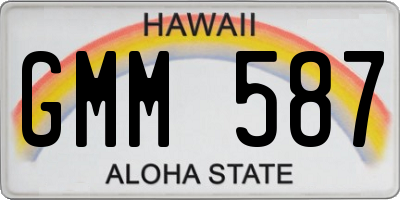 HI license plate GMM587