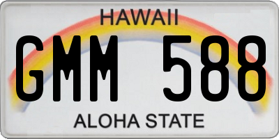HI license plate GMM588