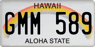 HI license plate GMM589