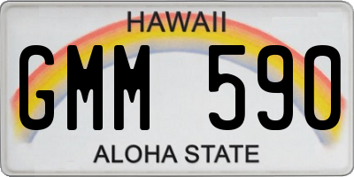 HI license plate GMM590
