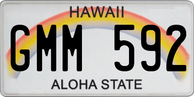 HI license plate GMM592