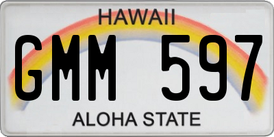 HI license plate GMM597