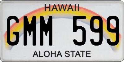 HI license plate GMM599