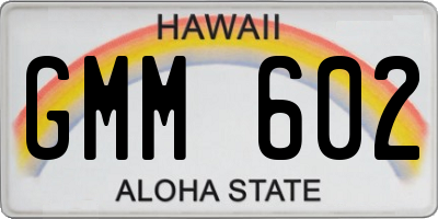 HI license plate GMM602