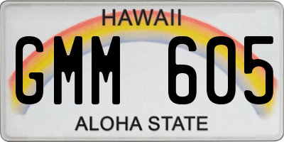 HI license plate GMM605