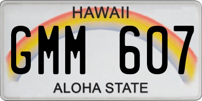 HI license plate GMM607