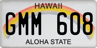 HI license plate GMM608
