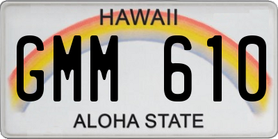 HI license plate GMM610