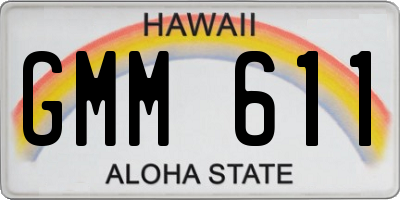 HI license plate GMM611
