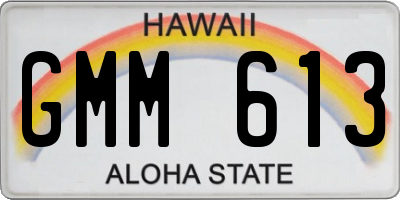 HI license plate GMM613