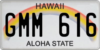 HI license plate GMM616