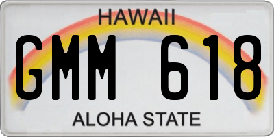 HI license plate GMM618