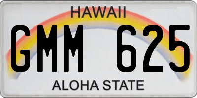 HI license plate GMM625