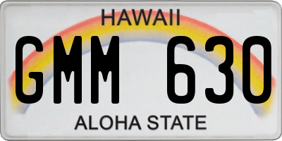 HI license plate GMM630