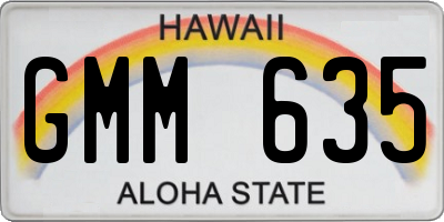 HI license plate GMM635