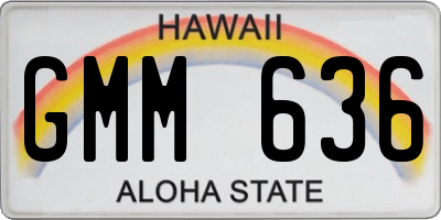 HI license plate GMM636