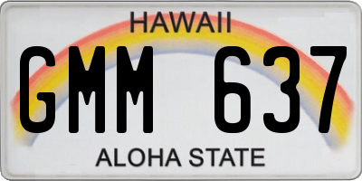 HI license plate GMM637
