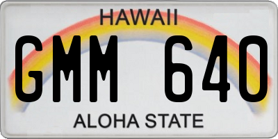 HI license plate GMM640