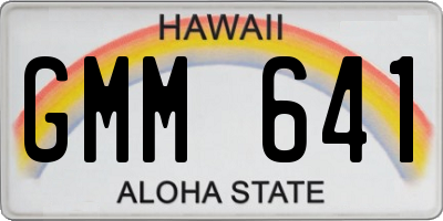 HI license plate GMM641