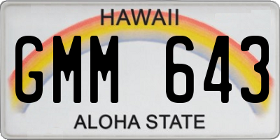 HI license plate GMM643