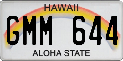 HI license plate GMM644