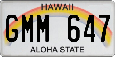 HI license plate GMM647