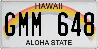 HI license plate GMM648