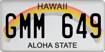 HI license plate GMM649