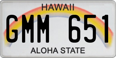 HI license plate GMM651