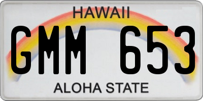 HI license plate GMM653