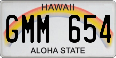 HI license plate GMM654