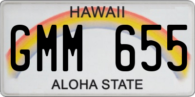 HI license plate GMM655