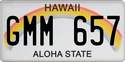 HI license plate GMM657