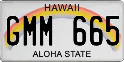 HI license plate GMM665