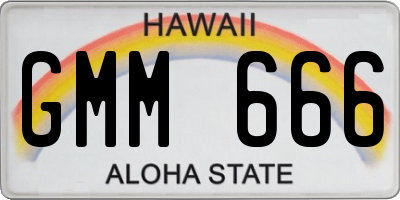 HI license plate GMM666