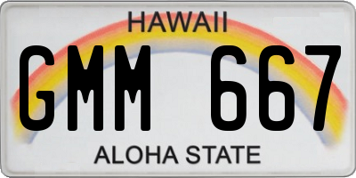 HI license plate GMM667