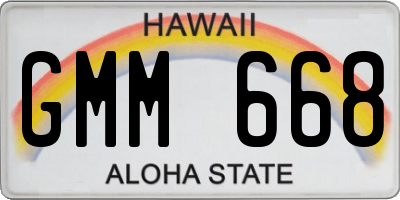HI license plate GMM668