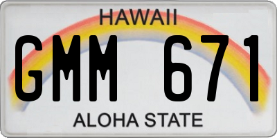HI license plate GMM671