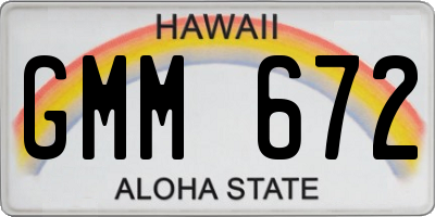 HI license plate GMM672