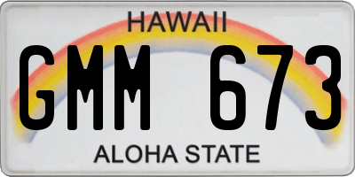 HI license plate GMM673