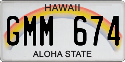 HI license plate GMM674