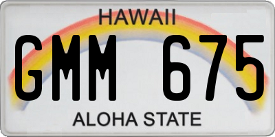 HI license plate GMM675