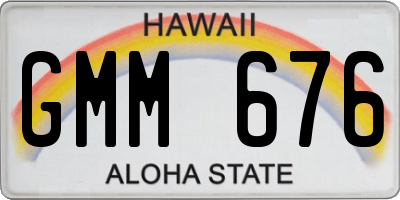 HI license plate GMM676