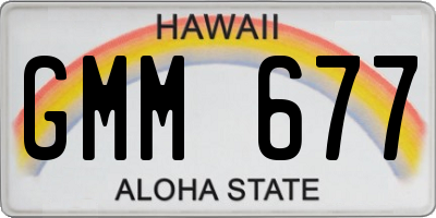 HI license plate GMM677