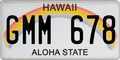 HI license plate GMM678