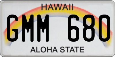 HI license plate GMM680