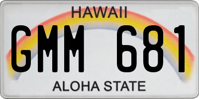 HI license plate GMM681