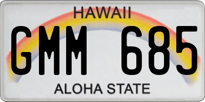 HI license plate GMM685