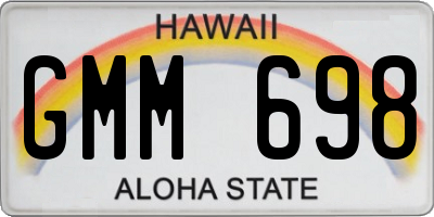 HI license plate GMM698