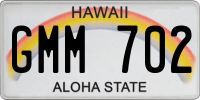 HI license plate GMM702